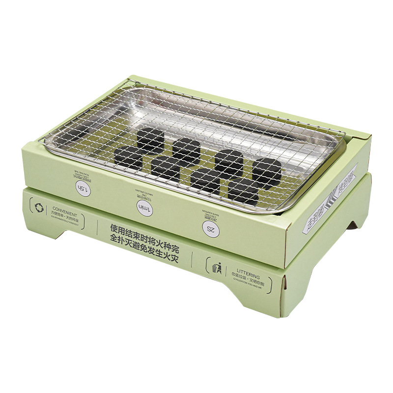 Disposable barbecue grill picnic stove outdoor portable household small fruit charcoal smokeless barbecue rack suit