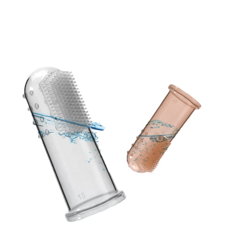 Handsome Baby Thumb Set Toothbrush Silicone Milk Toothbrush Finger Toothbrush Children's Tongue Cleaning Brush Box Wholesale