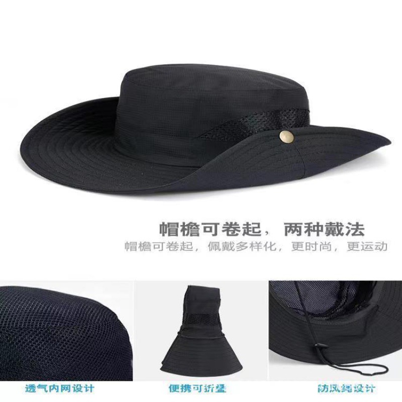 Sunscreen Hat Wholesale Summer Sun Hat UV Protection Fisherman Hat Fishing Hat Men's Outdoor Big Hat Brim