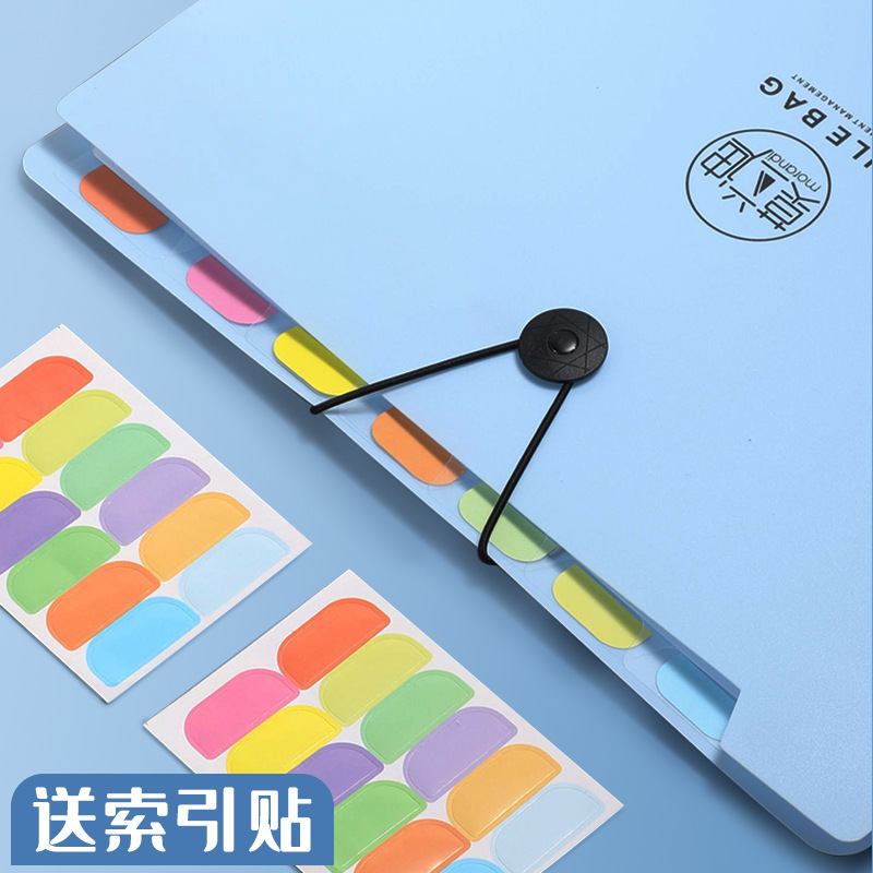 Morandi organ bag a4 large capacity test paper bill storage bag multi-layer PP transparent office classification folder