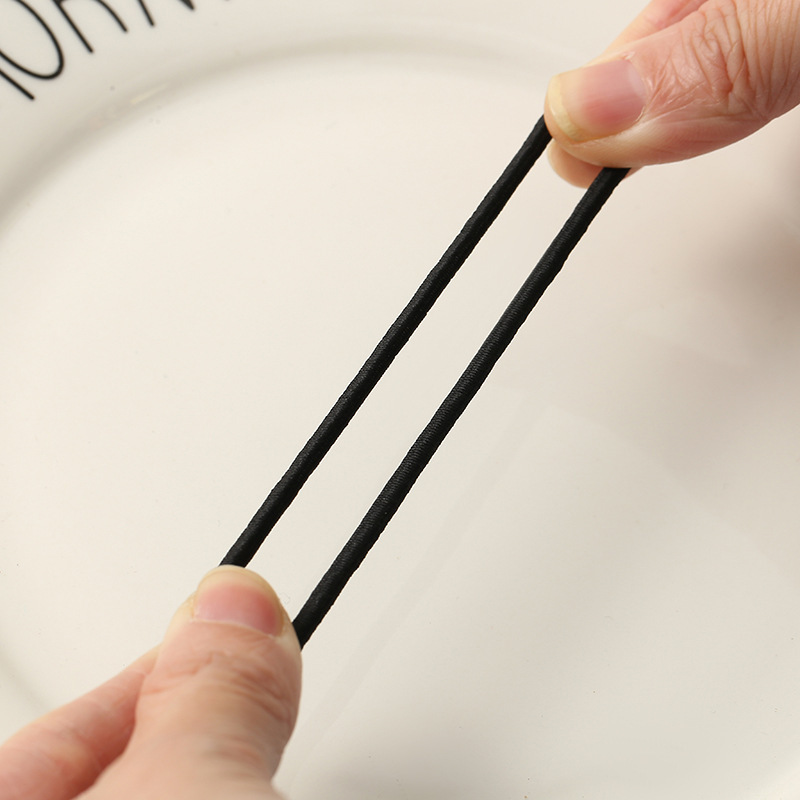 Basic 3mm Black High Elastic Seamless Hair Band Rubber Band Hair Accessories diy All-match Base Hair Rope