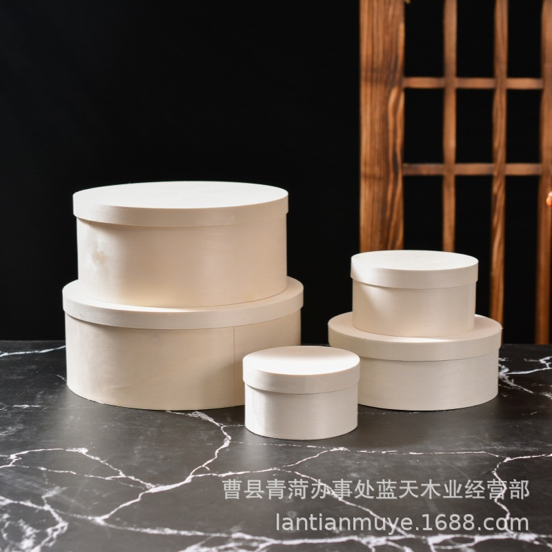 Bark box round wooden box candy box pastry box Basque cake box wooden gift box hand gift box