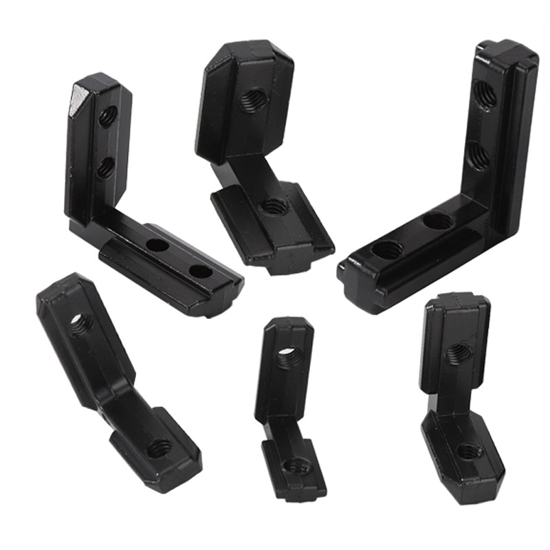 Aluminum Profile Black Built-In Corner Groove Connection European National Standard Accessories Hidden L-Shaped 2020 Inner Right Angle Piece 3030/4040