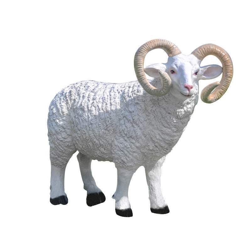 Fiberglass Sheep Sculpture Outdoor Garden Landscape Animal Goat Ornaments Garden Lawn Kindergarten Decoration