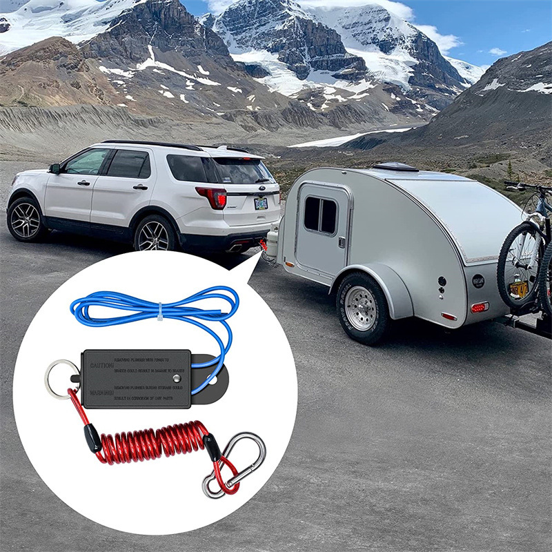2025 New Product Trailer Breakaway Switch, 4 Feet Breakaway Coiled Cable with Brake Switch