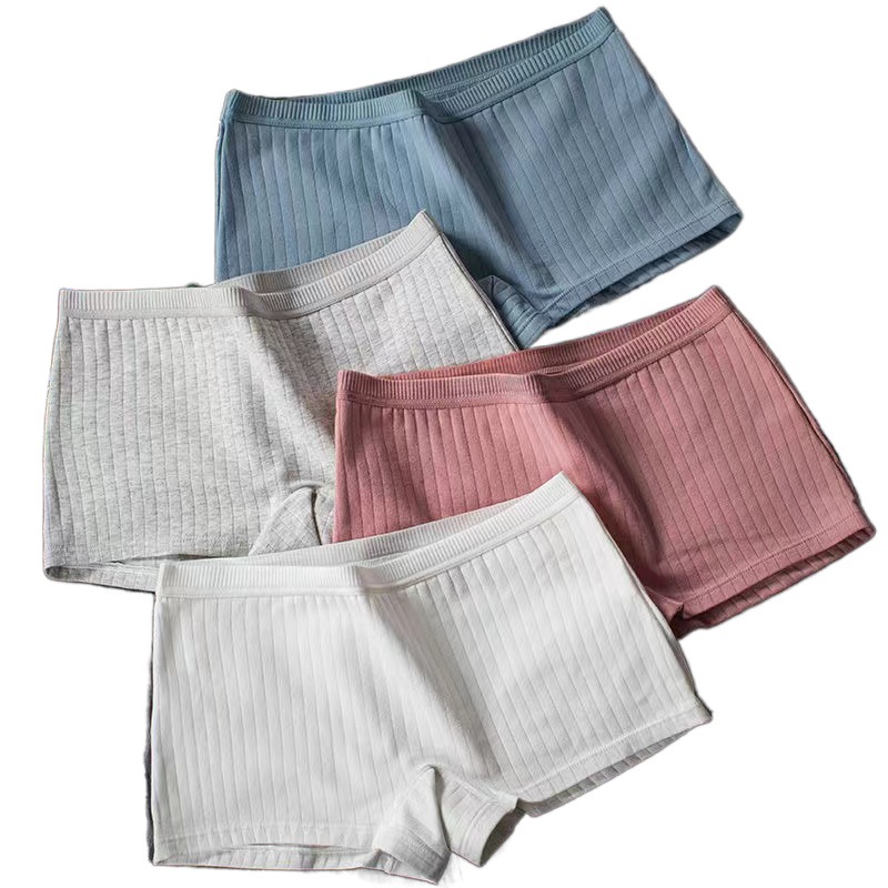 Women's Pure Cotton Anti-bacterial Women's Japanese-style Bottoming Anti-light plus size Mid-waist Traceless Four-corner Safety Pants