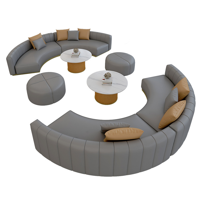 Light luxury living room curved sofa Villa creative office business reception deck sofa simple lobby sofa