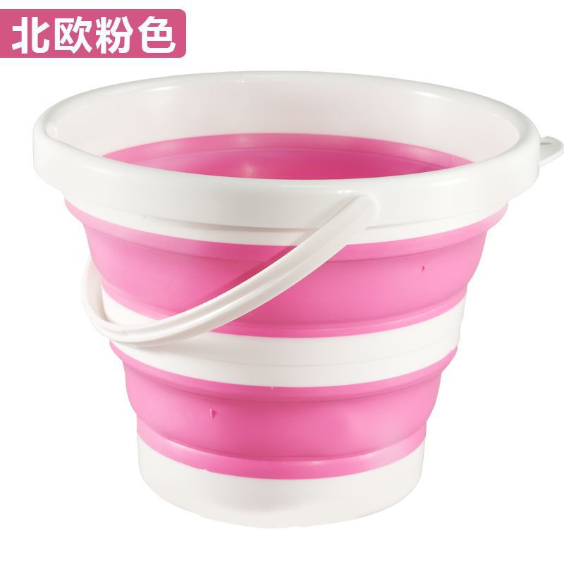 1 portable folding bucket silicone plastic car bucket children outdoor fishing bucket travel household multifunctional water