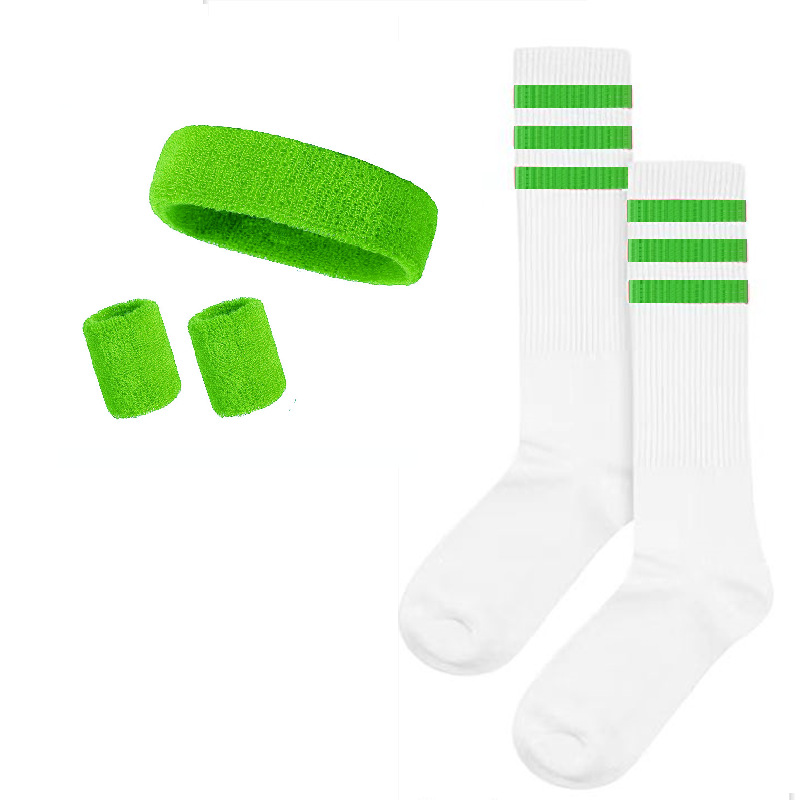 Cross-border rainbow wristband hair band socks set combination sports basketball headband wristband football socks four pieces