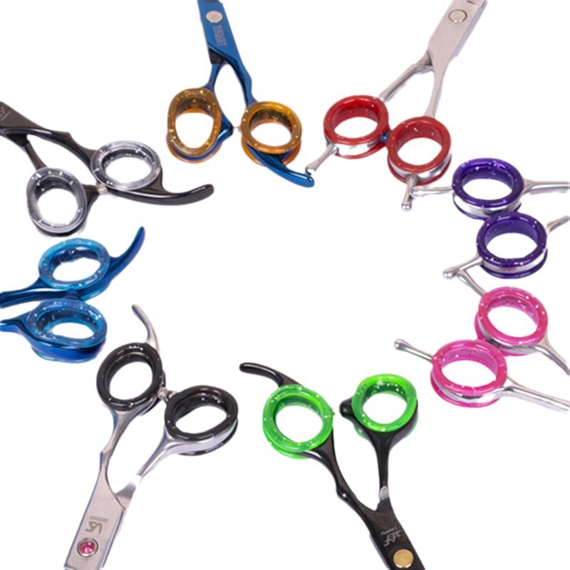 Scissors Ring Silicone Ring Set Beauty Pet Scissors Accessories Colorfulful Shiny Non-Slip Finger Protection Ring