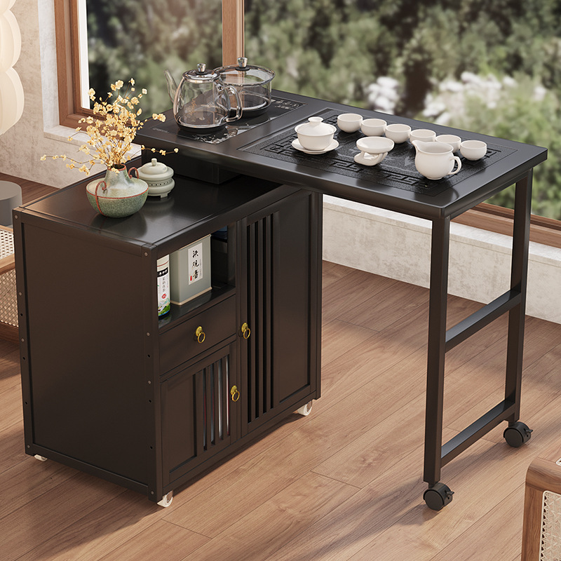 Современный простой чайный стол комбинация балконный подвижный вращающийся кунг-фу чайный стол интегрированный домашний маленький кофейный столик