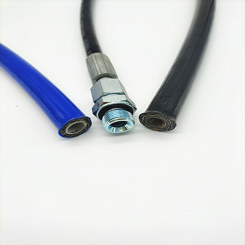 Yellow oil pipe lubrication high pressure oil pipe R7/R8 fiber braided reinforced hose assembly hydraulic oil pipe assembly