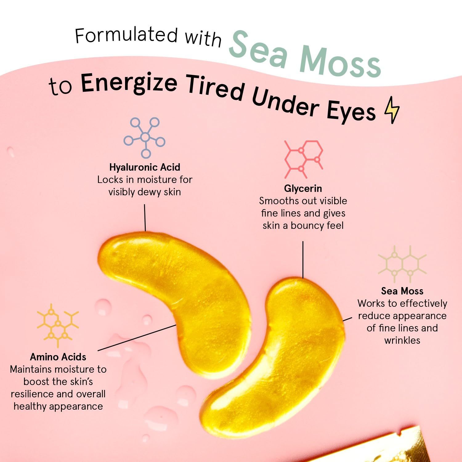 Amazon's Best-Selling Vitality Gold Powder Gel Collagen Eye Mask Brightening, Hydrating, Moisturizing and Reducing Wrinkles Eye Mask Patch