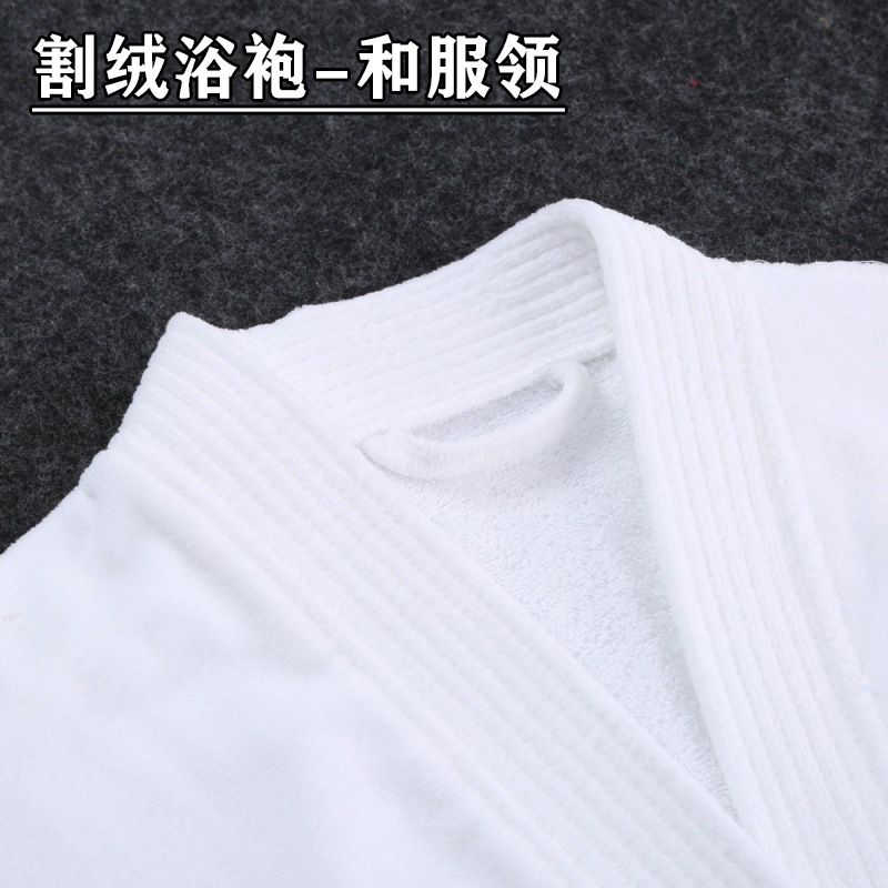 Star hotel bathrobe robe wholesale cotton absorbent white waffle cut velvet bathrobe five star hotel bathrobe