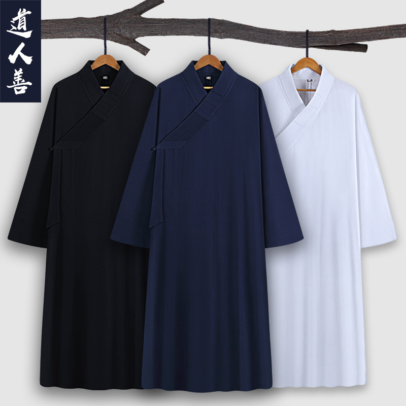 Даосская одежда для весны, осени и лета: даосский халат, униформа, костюм, одежда для практики, тайцзи, халат Уданг с воротником Санцин