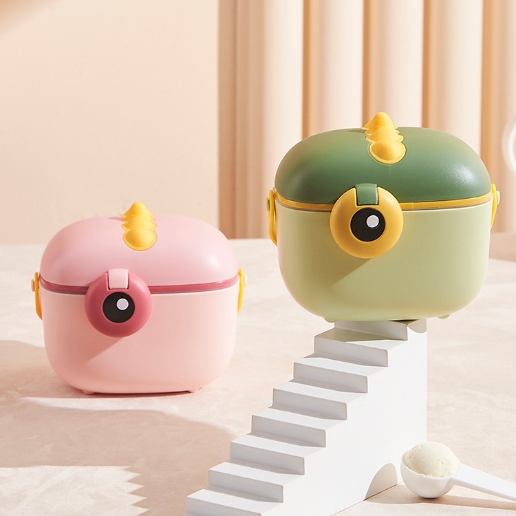 Moe fun dinosaur milk powder box cute lunch box portable out packaging box high color value baby milk powder sealed jar