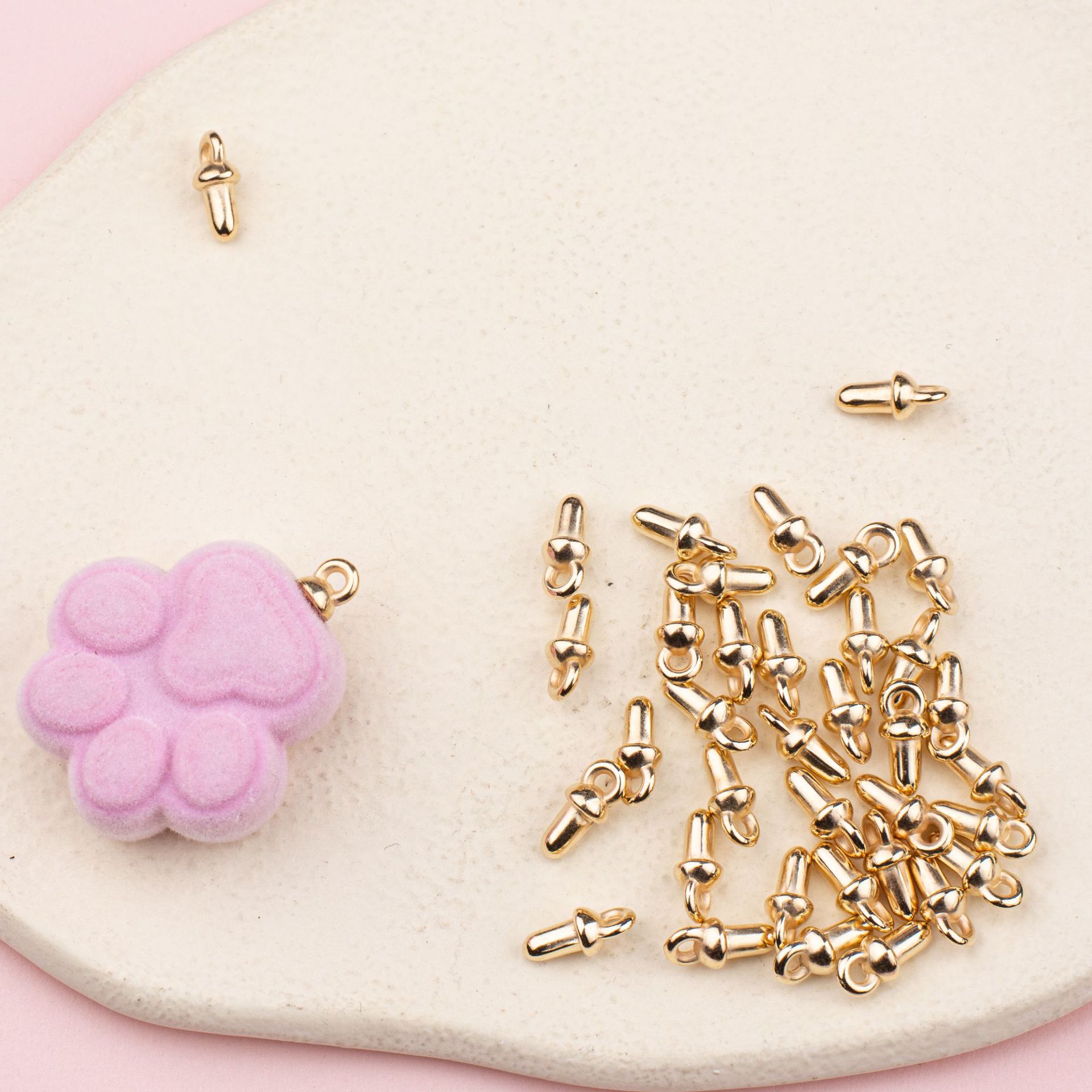 DIY Half-Hole Beads Handmade Jewelry Accessories Connector Horn Nail Fat Head Nail Ccb Plastic Fat Hat Nail Sheep Eye Nail
