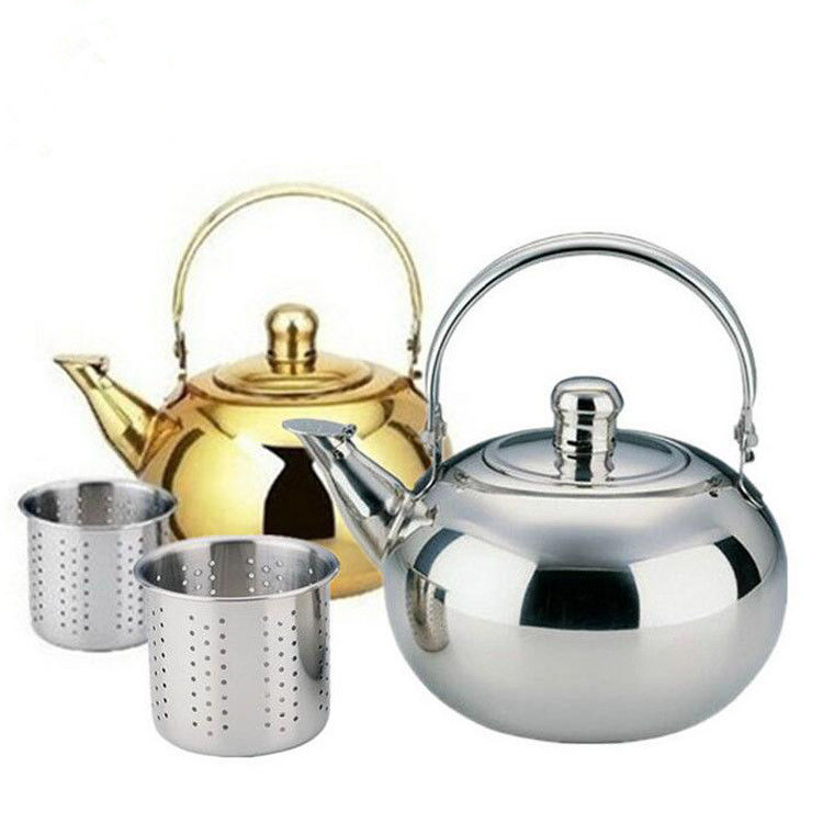 Stainless Steel Linglong Pot Thickened 201 Cold Water Kettle Hotel Tea Hotel Restaurant Boiling Water with Filter Yellow Wine Pot