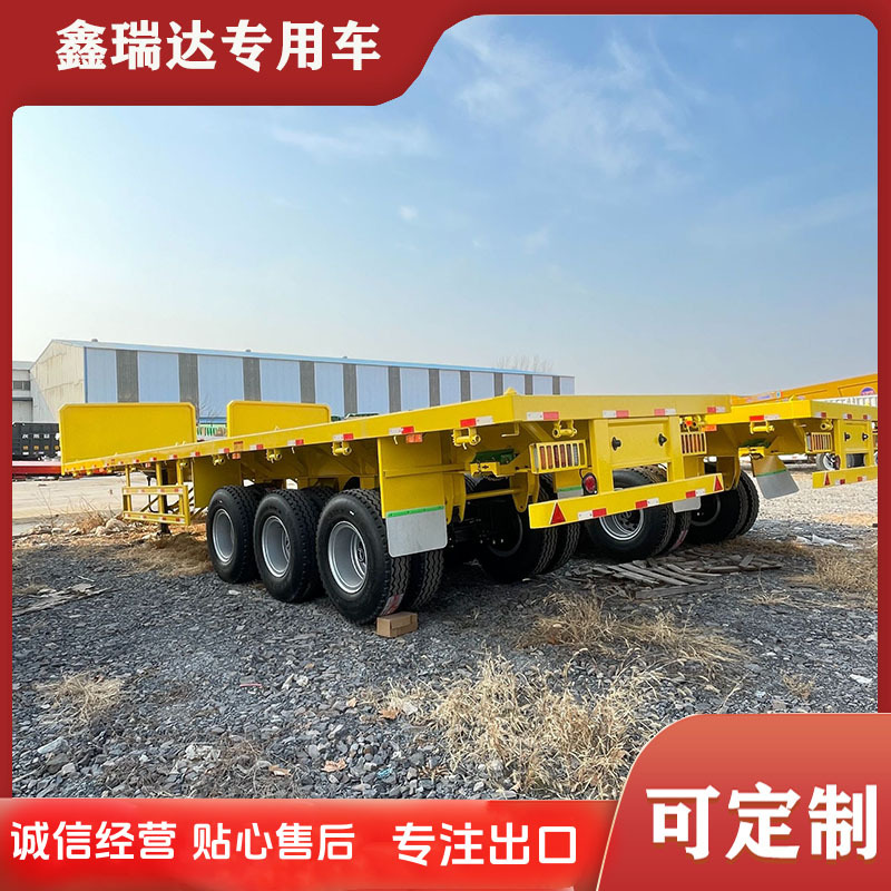 Flatbed 40-Foot Container Trailer Tow Truck 3-Axis Container Flatbed Semi-Trailer Used Refurbished Trailer