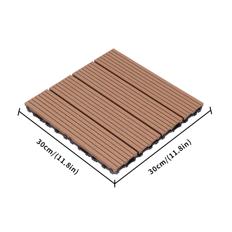 Plastic Wood Flooring Indoor and Outdoor Waterproof Balcony Terrace Courtyard Garden Anti-corrosion Wood Easy to Install Stitching Plastic Wood Flooring