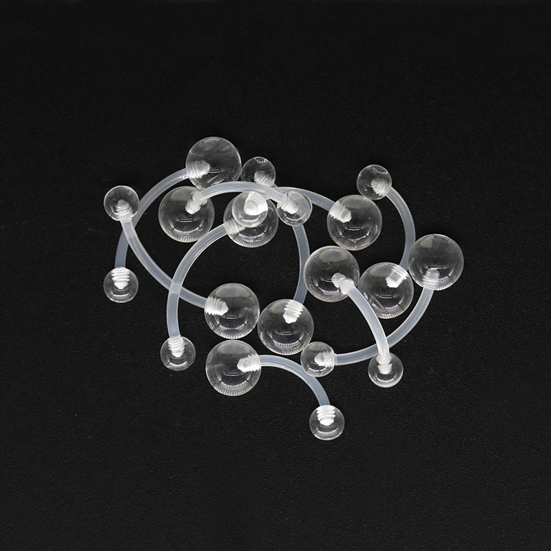 Acrylic transparent invisible navel nail UV navel ring soft rod piercing jewelry navel nail jewelry wholesale