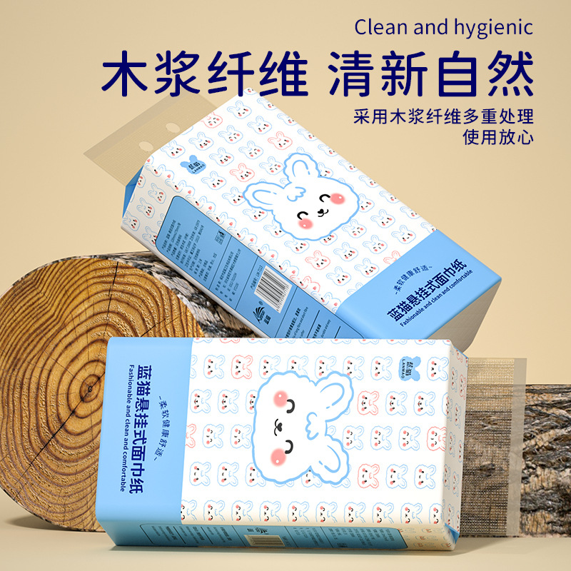 2 Packs of Hanging Toilet Paper Household Hand Towels Wettable Napkins Toilet Paper Wall Hanging Paper