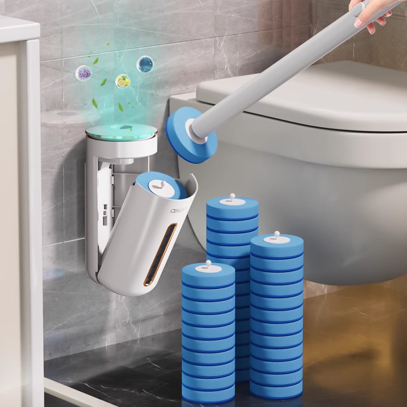 Disposable Toilet Brush Household No Dead Corner Toilet Brush Accessible Luxury New Artifact Wall-Mounted Cleaning Replacement Brush Head