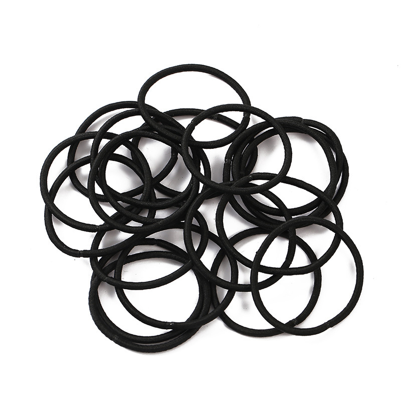 Basic 3mm Black High Elastic Seamless Hair Band Rubber Band Hair Accessories diy All-match Base Hair Rope