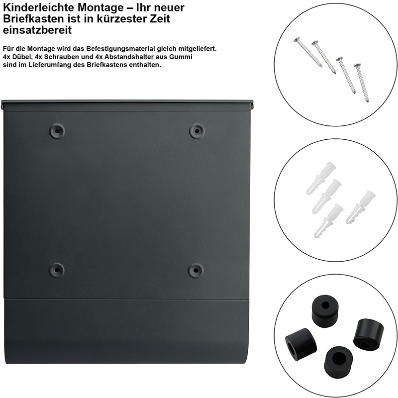 Factory direct mailbox wholesale mailbox outdoor letter and newspaper box wall-mounted creative wall-mounted mailbox mailbox creative mailbox