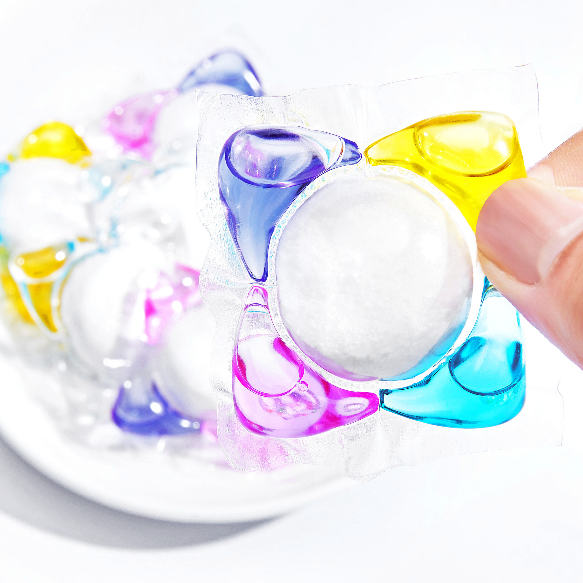 Five-chamber dishwashing gel beads dishwasher companion detergent dishwashing powder multi-effect in one fast dissolving oil stain sterilization