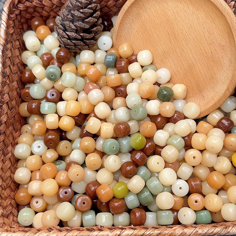Wholesale Small Hamburger Bodhi Loose Beads Natural Weathered Multi-Treasure Bodhi Root Loose Beads DIY Hand String Plate Playing Buddha Beads Bracelet