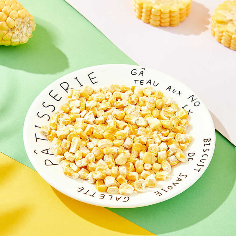 Bear kid freeze-dried corn grains 50g shelf life 10 months free small toys vegetables crisp fruits and vegetables instant corn grains