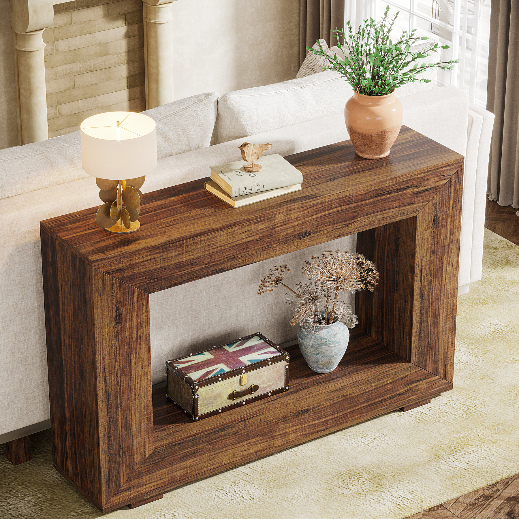 Entrance Table American Retro Log Style Corridor Table Living Room Entrance Non-Solid Wood Table Case Table Control Table