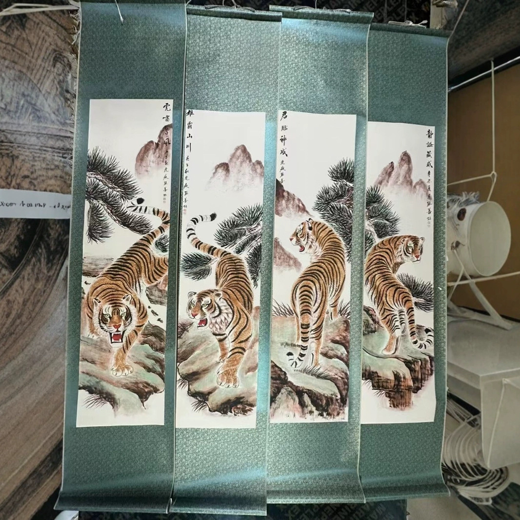 Manufacturer Wholesale Landscape Painting of Four Beauties by Song Yiyi, Hanging Calligraphy and Painting, Central Hall Painting, Hanging Painting, Four-Panel Screen Decoration