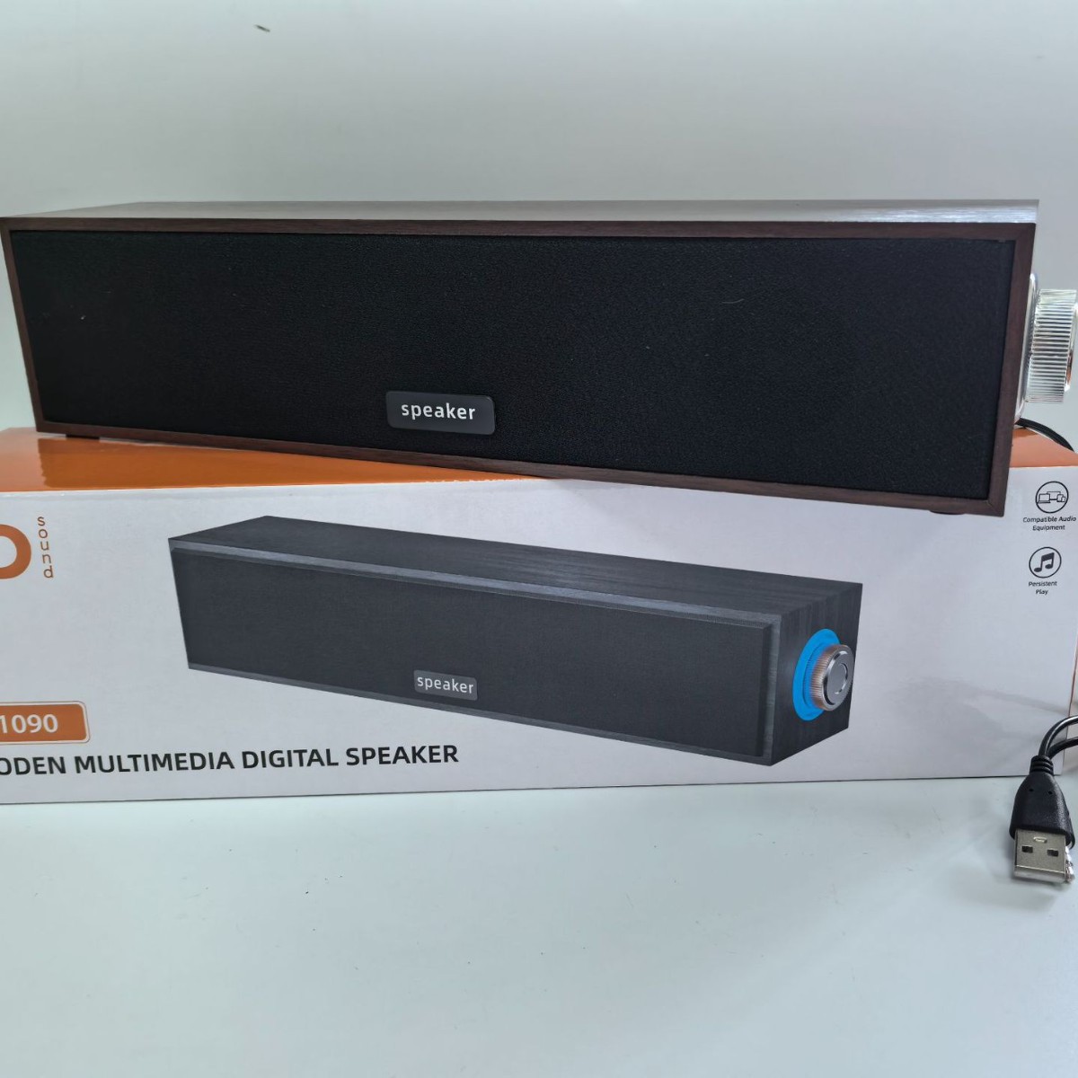 Cross-Border Long Strip 1090 Wired Bluetooth Speaker Dual Speakers USB Computer Notebook Subwoofer Desktop Audio