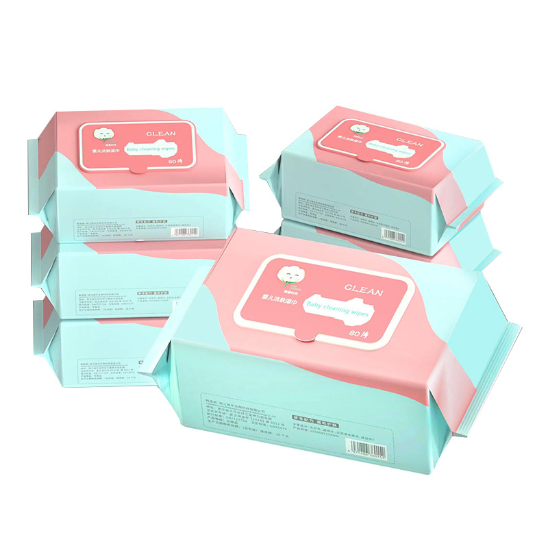 Cotton lining time 80 pumping baby hand wipes