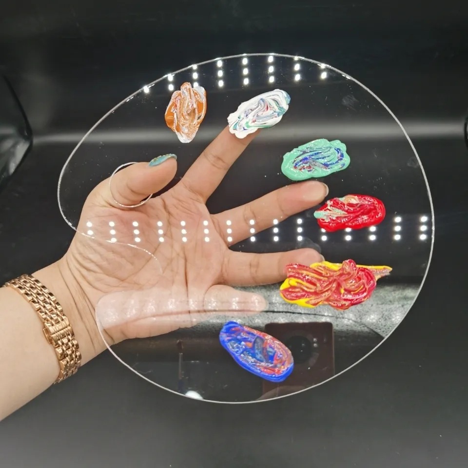 Акриловая прозрачная палитра акриловая краска гуашь акварельные инструменты большие и маленькие овальные палитры