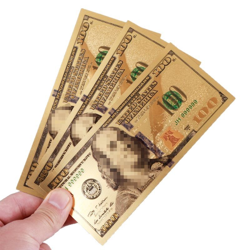 Customized Pet Gold Foil Hot-Selling Commemorative Banknotes, Euro Colorful Collection Commemorative Ornamental Crafts Manufacturer Wholesale