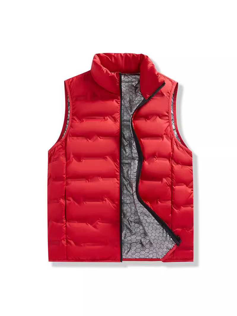 Men's Vest Autumn and Winter New Sports Down Vest Korean Style Vertical Collar Jacket Loose plus size Warm Vest