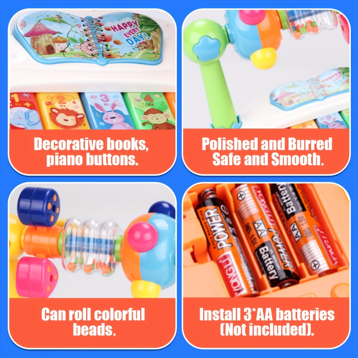 Popular Children's Electronic Keyboard Toy, Multi-Functional with Lights, Baby Early Education Electronic Keyboard, Music Listening Paradise