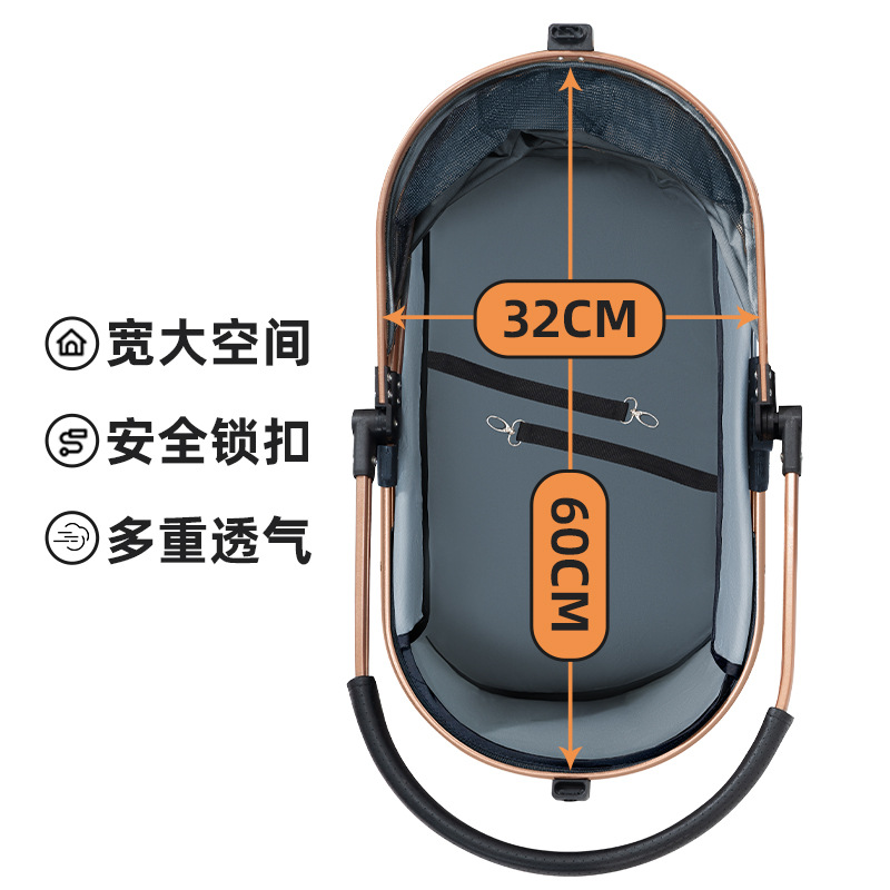 Wholesale Pet Cart Dog Cat Trolley Bag Separated Out Small Dog Trolley Lightweight Foldable