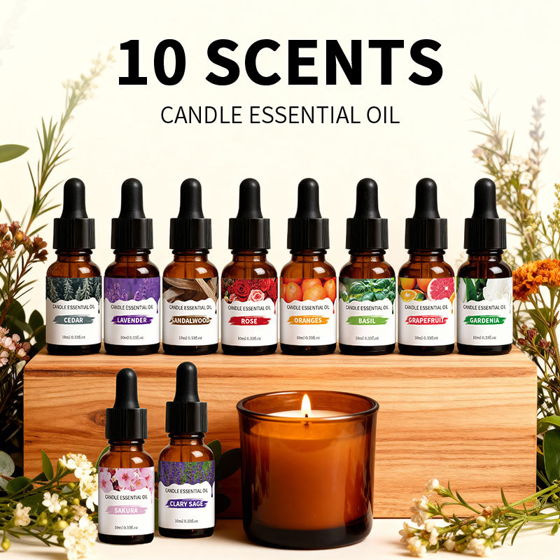 Cross-Border Exclusive Supply of Candle Essential Oils, Aromatherapy Essential Oils 10ml Bottle Fragrance Oil DIY 10ml