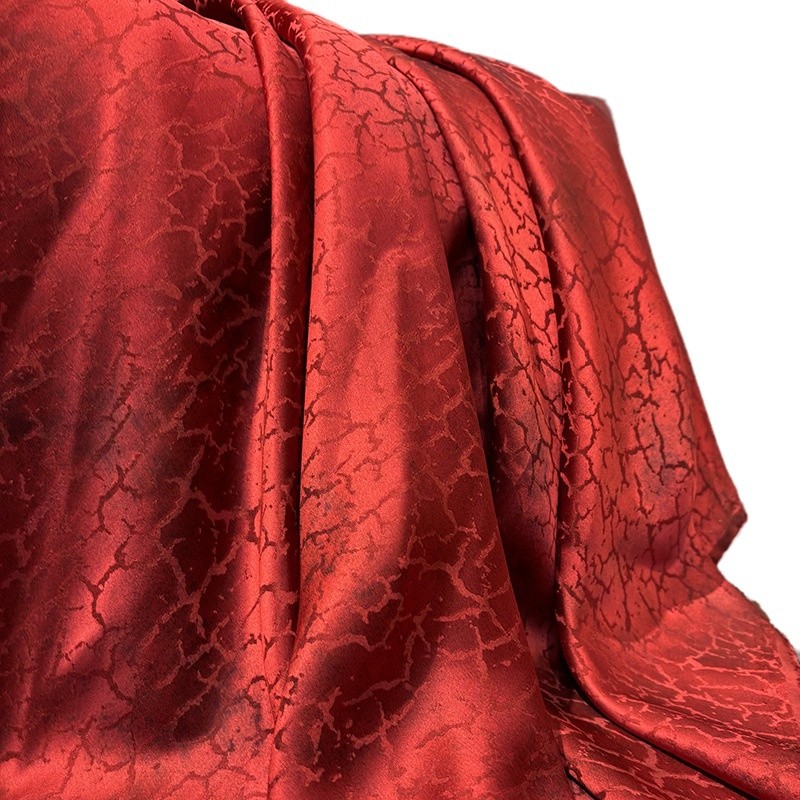 New Chinese Style Clothing Fabric Mulberry Silk Fragrant Cloud Yarn 140 Wide Silk Fabric Red Festive Silk
