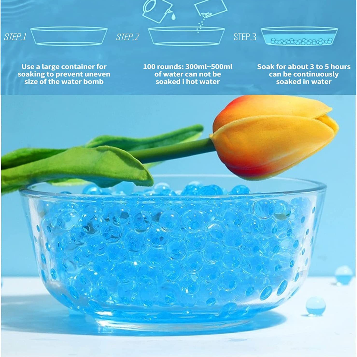 25g Water-Absorbent Marbles Original Crystal Marbles Water-Absorbent Gel Beads Water Bomb 7-8mm Water-Absorbent Beads Large Bubbles