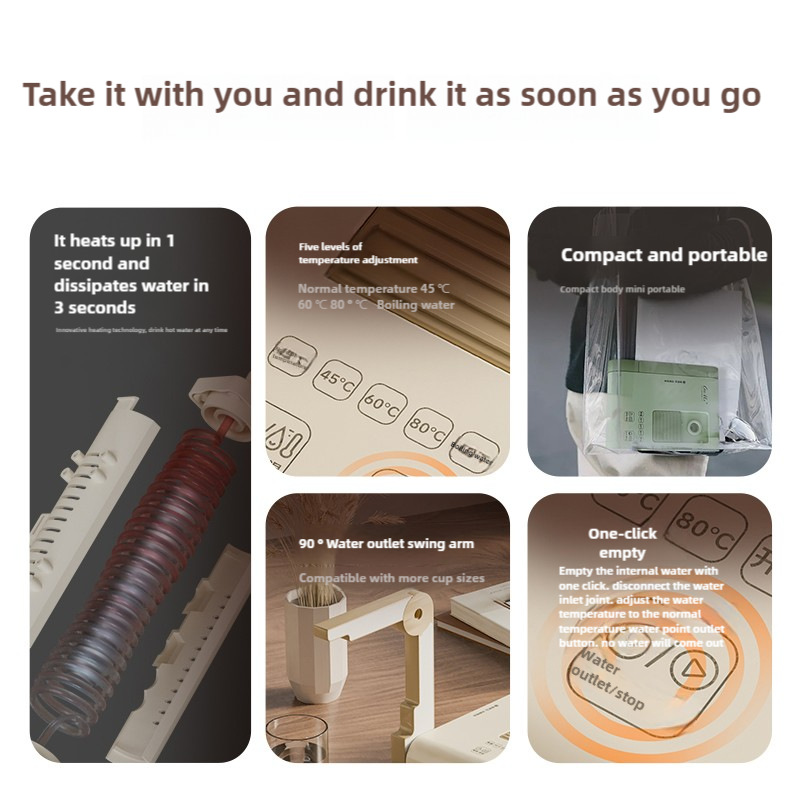 English Cross-border Quick-heating Portable Desktop Instant-heating Water Dispenser Seconds Out Hot Water Travel Pumping Small Kettle