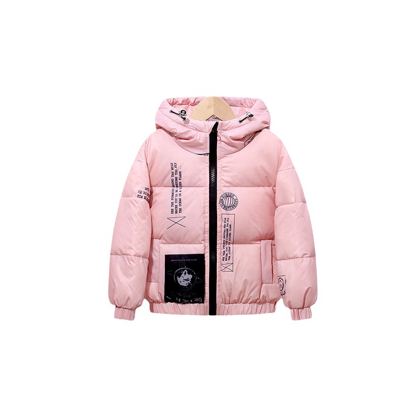 Autumn and Winter New Boys and Girls Baby Plus Velvet Thickened Hooded Cotton-padded Clothes Children Down Cotton-padded Clothes