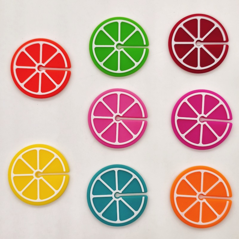 Cocktail Glass Marker Food Grade Silicone Label Sticker Orange Red Wine Glass Distinction Label Party Wine Pick Wholesale