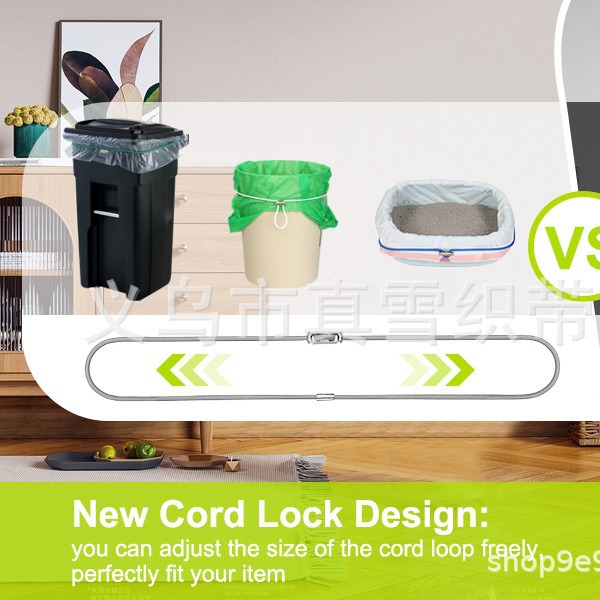 Rope Buckle Adjustment Trash Can Bag Elastic Rope Multi-Purpose Garbage Bag Anti-Falling Fixed Elastic Rope Fixing Belt