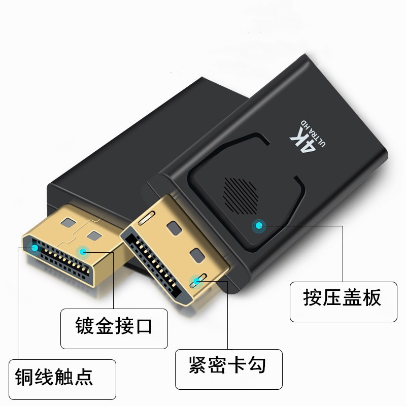 Large Dp to HDMI Adapter 4K Hd Video Converter Computer Monitor Projector Dp to HDMI Head