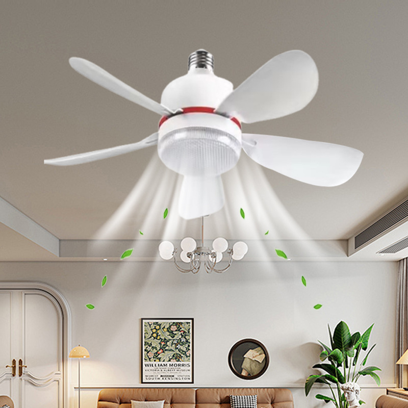 Screw fan light household silent electric fan hanging lamp WiFi remote Zhongshan ancient town lighting cross-border hanging fan light